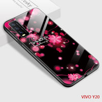 เคสมือถือ เคสโทรศัพท์ เคส VIVO Y20 Y20i 2020กรณีDreamlikeดอกไม้Starรูปแบบผีเสื้อเคสกันกระแทกGlossyกระจกเทมเปอร์ฝาหลังปลอกเคสแข็งสำหรับหญิงผู้หญิง