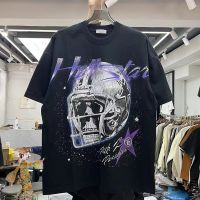 2023 Men Lee Fog T-Shirts Skull Print Back Blue Star Letter Printting Casual Fashion Streetwear T Shirt