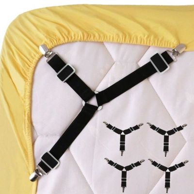 Metal Hook Loop Fasteners Adjustable Elastic Bed Sheet Covers Sheet Holder Sofa Covers Duvet Blanket Non-slip Belt Fast Gadget
