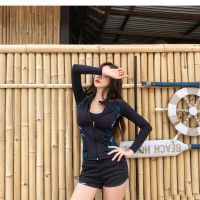 Women Men Swimwear Couple Black Swimming Suit Rash Guard Korean Beach Surf Wear