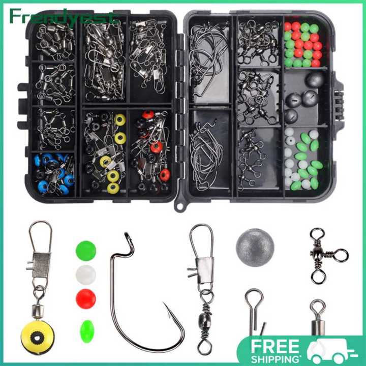 Return within 7 days]164pcs/set Sea Fishing Tackle Kit Multifunctional Fishing  Accessories Kit Anti-corrosion Portable Supplies for Outdoor Fishing
