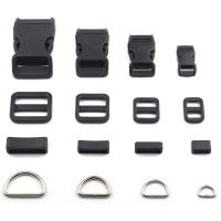 20pcs/pack 10mm 15mm 20mm 25mm Plastic/Metal Slider Adjustable D Rings Release Buckles For Paracord shoes Bags DIY Accessorie Cable Management