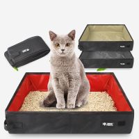 Folding Cat Litter Box Travel Waterproof 600D Oxford Fabric Sand Box For Cats Kitten