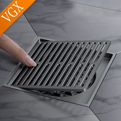 VGX Brass Floor Drain Stripe Anti-Odor Drain Valve Cover Shower Trap Drains Kitchen Bathroom Laundry Room Bathroom Accessories  by Hs2023