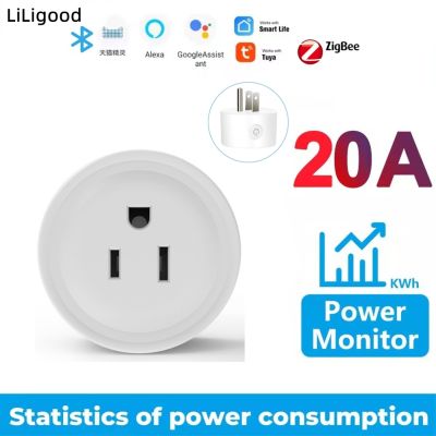 ▩❁ LiLigood Tuya Smart Plug Zigbee Plug 20A Power Monitor Wireless Control Outlet with Energy Timer Works with Alexa Google Home