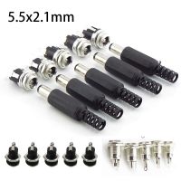 12V 5.5*2.1mm DC Male Plugs DC022 DC 099 Power Socket Female Jack Screw Nut Panel Mount Connector DIY 1YB8