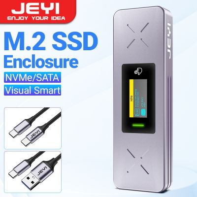 JEYI Visual Smart M.2 NVMe / SATA SSD Enclosure USB 3.2 Gen 2 10Gbps เคสอะแดปเตอร์ M2ภายนอกรองรับคีย์ M-Key B + M UASP Trim