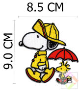 ตัวติดเสื้อ ตัวรีดเสื้อ อาร์ม Armpatch งานปักผ้า Snoopy สนูปี้ สนูปปี้ theme หน้าฝน B003