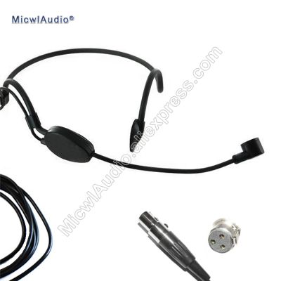 Headworn Condenser ME3 Microphone Headset For AKG Wireless XLR 3PIN MicwlAudio 001 Black