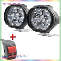 yangguangxin ไฟหน้ารถจักรยานยนต์2ชิ้น6500K 6 LED ทำงานไฟตัดหมอกมอเตอร์ไซด์