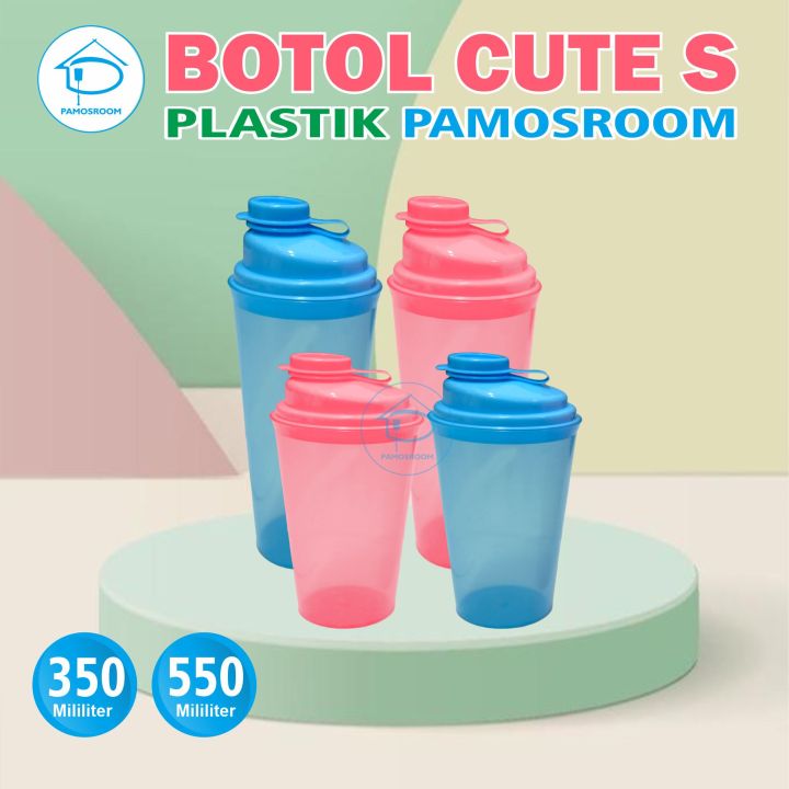 Pamosroom Botol Minum Plastik Tumbler Minum Mini Wadah Air Minum Teh Jus Minuman Dingin Botol 2125