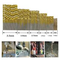 Titanium Coated HSS Twist Drill Bit Set Metal Hole Grooving Drill Saw Carpenter Woodworking Tools 1.0mm-3.5mm 50Pcs 60Pcs Drill