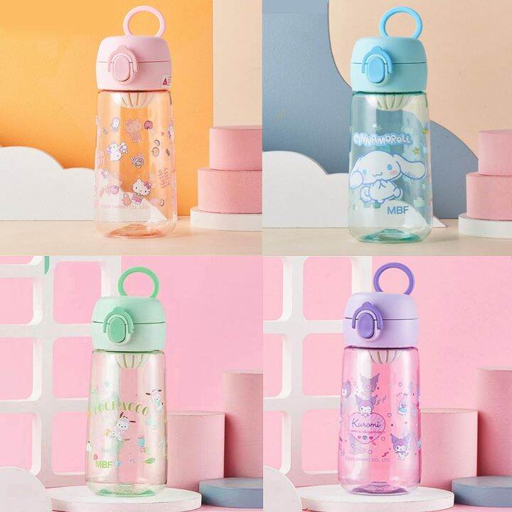 Hourser 500ml Water Bottle Cinnamoroll Pochacco Kuromi Children's Water 