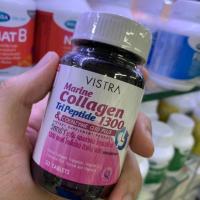 Vistra Marine collagen TriPeptide 1300 Plus Q10 30 เม็ด x 1ขวด วิสทร้า มารีน คอลลาเจน ไตรเปปไทด์ 1300 แอนด์ โคเอนไซม์ คิวเท็น พลัส