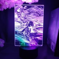 Two Tone LED Anime Lamp Sword Art Online DIY Night Light LED Dual Color Touch Control Manga Figure KIRITO And ASUNA Table Lights Ceiling Lights