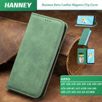 HANNEY สำหรับ OPPO A78 A57 A77 A96 A76 A92 A91 A36 A94 A95 A74 A54 4G 5G A15 A15S A16 A16S A93 A73 A53 A31 A9 A5 2020 เคสโทรศัพท์พลิกฝาครอบธุรกิจ Retro หนังแม่เหล็ก Full Protetion Folio กระเป๋าสตางค์พร้อมขาตั้งการ์ด SD-FGDX