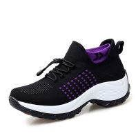 Womens Walking Shoes Fashion dancing shoes Sock Sneakers Breathe Comfortable Nursing Shoes Casual Platform Loafers Non-Slip