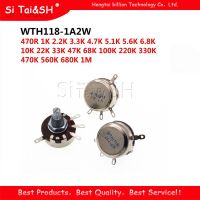 2PCS WTH118 2W 1A Potentiometer 1K 2.2K 4.7K 10K 22K 47K 100K 470K 1M WTH118-2W Round Shaft Carbon Rotary Taper Potentiometer