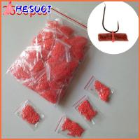 HESUOI 2600PCS=13bags ร้อน เทียม แบบพกพา อุปกรณ์ตกปลา คลิปแมลงแดง ยางรัดปลากระเบนแดง เครื่องบดย่อยเหยื่อหนอนเลือด