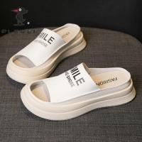 【July】 PLOVER Internet celebrity hot style high-end half-support sandals and slippers womens summer 2023 new lazy single shoes