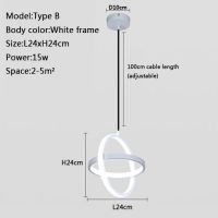 Modern Led Pendant Light Black White Creative Chandelier Pendant Lamp for Dining room Kitchen Bedside Light Bedroom Hanging Lamp