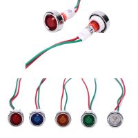 1/10pcs Car Boat 12V 10mm LED Indicator Light Pilot Dashboard Panel Warning Lamp Wired IP45