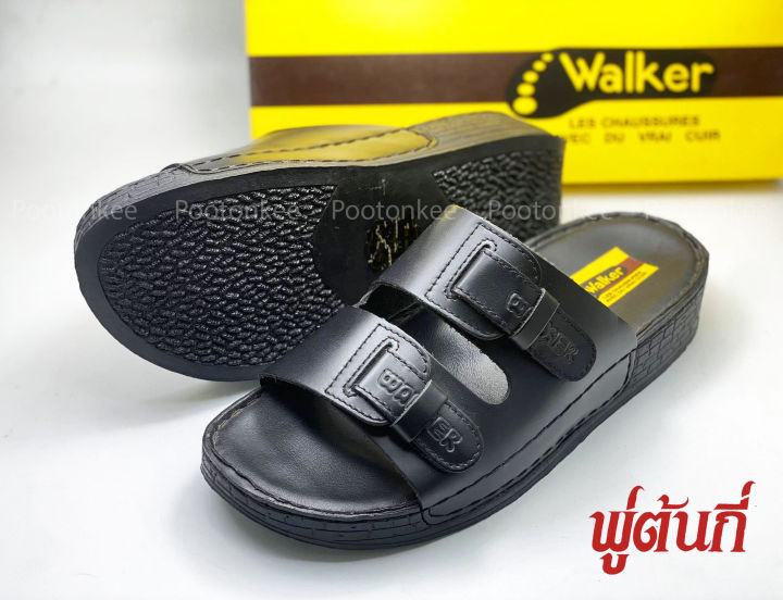 รองเท้า-walker-รุ่น-da001-รองเท้าแตะวอคเกอร์-รองเท้าหนังแท้-สีดำ-สีน้ำตาล-ของแท้