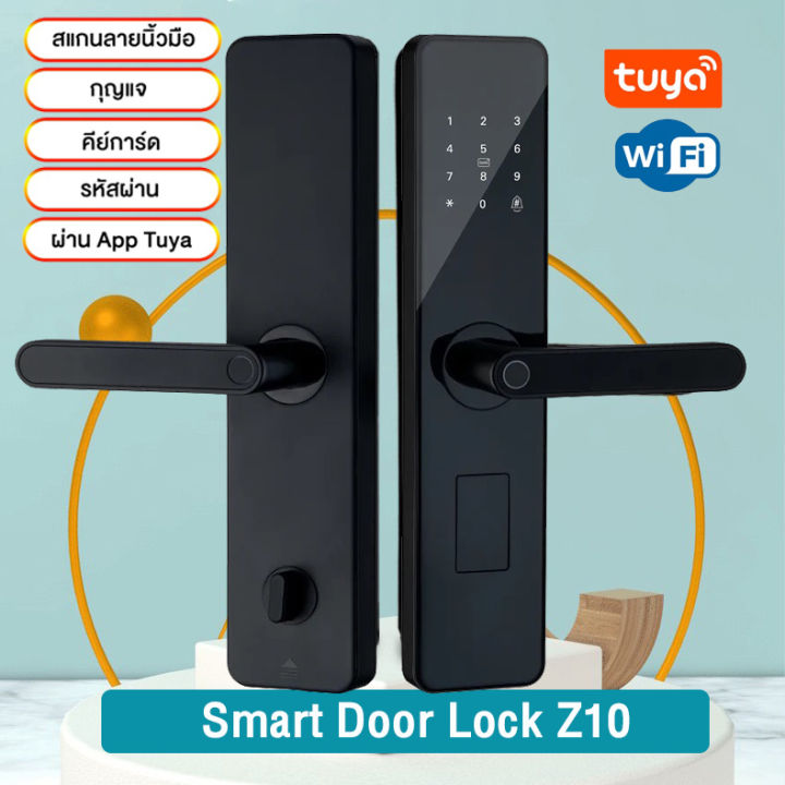 tuya-z10-wifi-digital-smart-door-lock-ควบคุมผ่านapp-ที่ล็อคประตูอัจฉริยะ-สแกนลายนิ้วมือ-รหัสผ่าน-กุญแจ-คีย์การ์ด