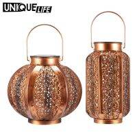 ✚ [Unique Life] Hanging Solar Lantern Metal Garden Decoration Waterproof Light Lamp Long