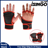 iSingo Weight Lifting Gloves for Men Women Anti Slip Thick Palm Half Finger Gym Gloves for Fitness Sports Cross Training Workout Powerlifting