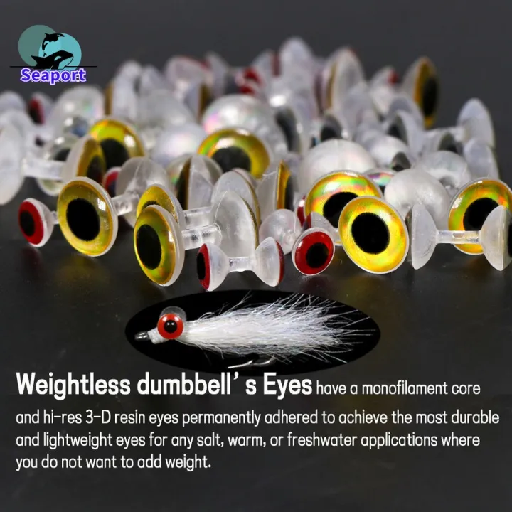 Fly Tying Realistic 3D Weightless Dumbbell Eyes 6mm 8mm 10mm Resin