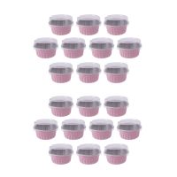 100Pcs 5Oz 125Ml Disposable Cake Baking Cups Muffin Liners Cups with Lids Aluminum Foil Cupcake Baking Cups