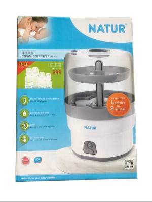 Natur เครื่องนึ่งขวดนมไฟฟ้า รุ่น 8 นาที (ฟรีขวดนม 8oz.และ 4oz.)