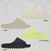 ǎของแท้ 100 Yeezy Slide Bone Pure Onyx Glow Green