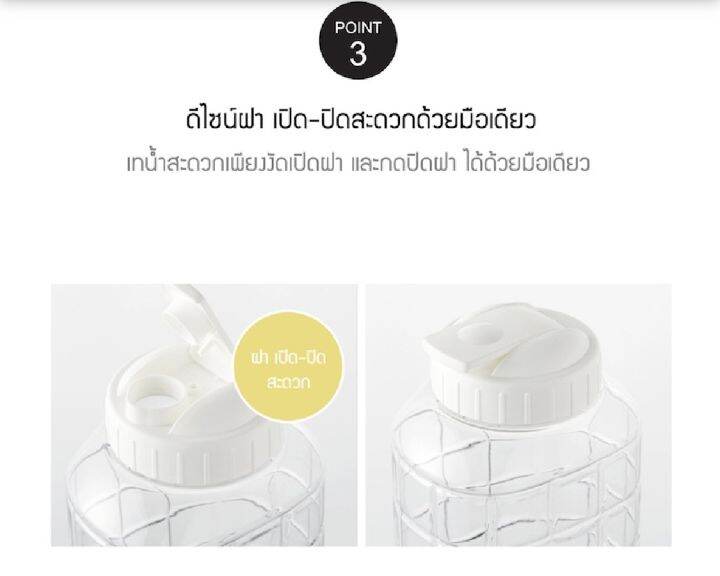 ขวดน้ำดื่มพลาสติก-ฝาสีขาว-สำหรับใส่ตู้เย็น-lock-amp-lock-แบบเหลี่ยม-ขนาด-1-5-ลิตร