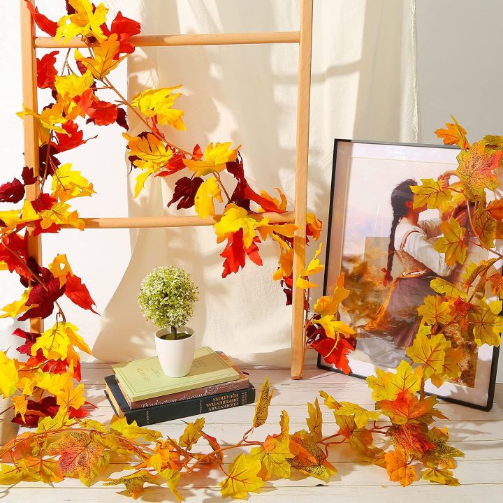 red-ivy-vine-office-decoration-indoor-home-decor-christmas-wreath-maple-leaf-decor-autumn-decorations