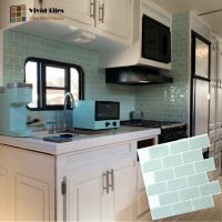 【CW】 Vividtiles Big Size 12x12 Inch Adhesive Vinyl Wallpaper and Stick Subway Effect Tiles for Kicthen (1-Sheet)