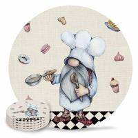 Midget Cook Dessert Placemat Coffee Drinks Dining Table Mats Absorbent Ceramics Coaster for Kitchen