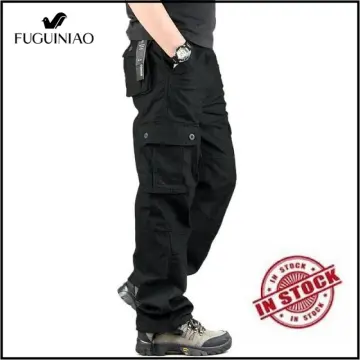 Men Cargo Pants Full Length Outdoor Military Multi Pocket Cargo