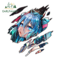 EARLFAMILY สติกเกอร์ติดรถยนต์ลาย Hatsune Miku ขนาด13ซม. X 11.5ซม. กันน้ำอะนิเมะเครื่องปรับอากาศกันรอยขีดข่วนอุปกรณ์เสริมรถยนต์สติ๊กเกอร์ติดรถยนต์ภาพกราฟิก