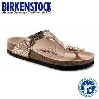 ⋌BIRKENSTOCK รองเท้าแตะ หนังงู สีดํา สีทอง