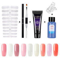 PinPai 5PCS Poly Extension Gel Set Nail Art Polygels Kit Clear White Color Nail UV Gel Tip Form Acrylic Slice Brush Kit