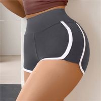 New Summer Running Sport Yoga Shorts High Waist Hip Lifting Safety Pants Seamless Ice Silk Shorts Thin Style Bump Color Leggings