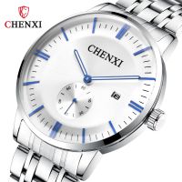 CHENXI/Chenxi fashion couple watch three needle dial calendar mens and womens watch 060A Fangsheng clock 【QYUE】