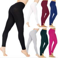 【CW】 Cotton Leggings Color Stretchy Pants Sport