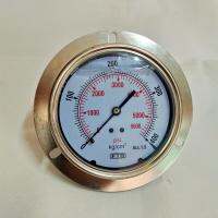 LB100-400KG PRESSURE GAUGE 100MM. BACK TH 1/2 ,RANGE 400KG ,5500PSI เกจวัดแรงดันไฮดรอลิค หน้าปัทม์ 100มม.เกลียวหลัง 4หุล ยึดปีก ย่านวัด400kg  ,5500PSI ภายในหน้าปัทม์มีน้ำมัน