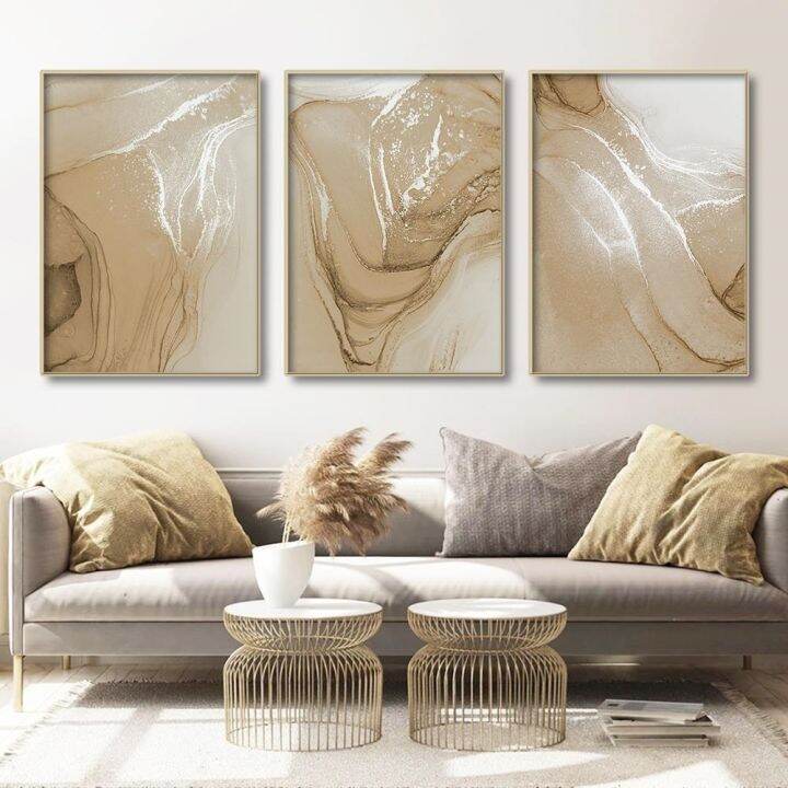 boho-beige-marble-บทคัดย่อ-wall-art-โปสเตอร์ภาพวาดผ้าใบพิมพ์ภาพห้องนั่งเล่นตกแต่งภายในบ้านตกแต่ง