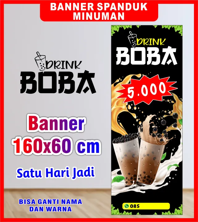 SPANDUK BANNER BACKDROP MINUMAN BOBA /CETAK SPANDUK MINUMAN BOBA MURAH ...