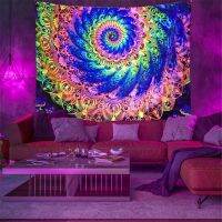 ✠✉ Fluorescent tapestry Wall hanging cloth Bedroom decoration psychedelic art poster Fluorescent tapestry