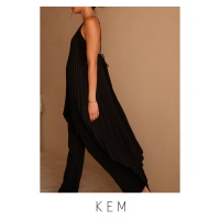 Kemissara Florence V Neck Scoop Back Top - Black เสื้อคอวี ผูกหลัง เสื้อยาว เสื้อสายเดี๋ยวปล่อยสบาย